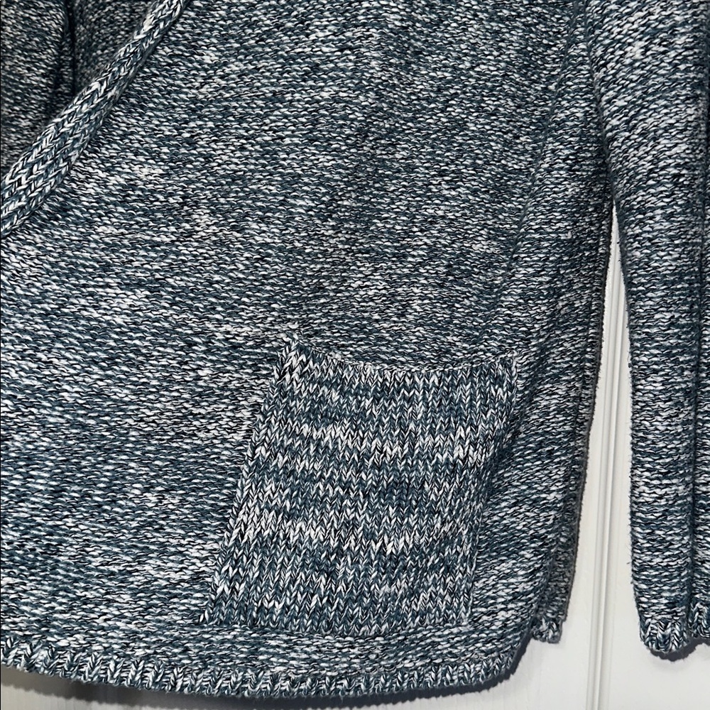 Pure Jill Open-Front Women's Blue Gray White Marled Cardigan Sweater size Large - Picture 2 of 8